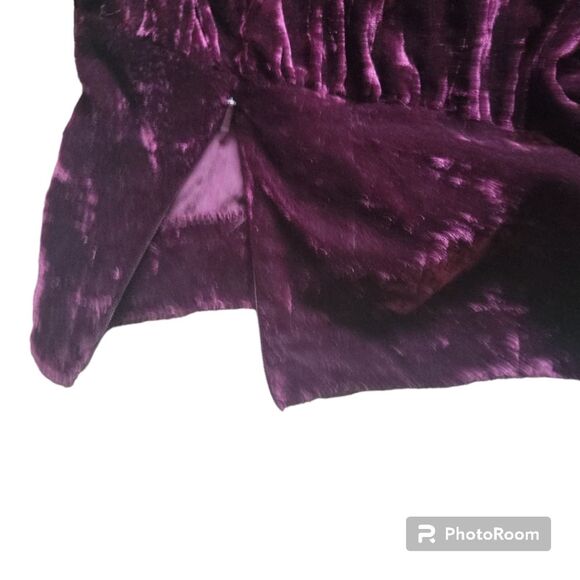 STARCITY BURGUNDY VELVET SKIRT - 7 - Picture 6 of 8